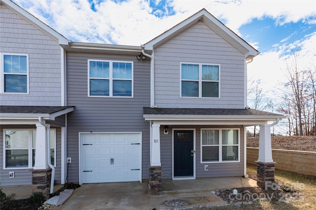 view of front of home featuring a garage