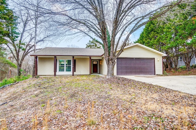 ranch-style home with a garage