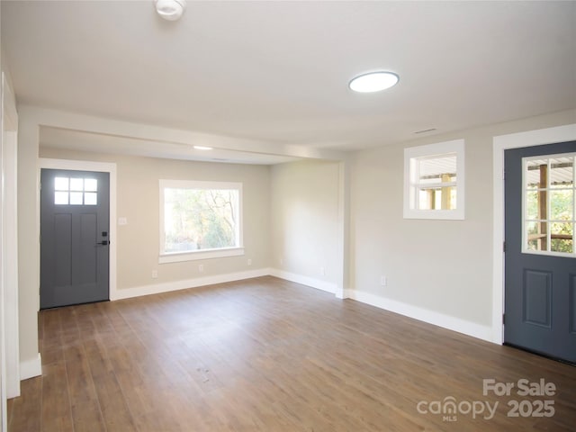 foyer with hardwood / wood-style flooring