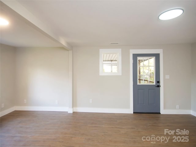 foyer entrance with wood-type flooring