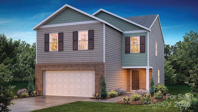 view of front facade with a garage