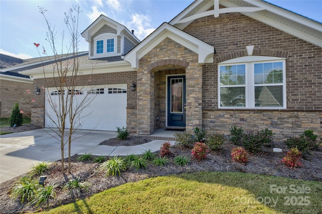 view of front facade with a garage