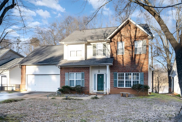 view of front of property featuring a garage