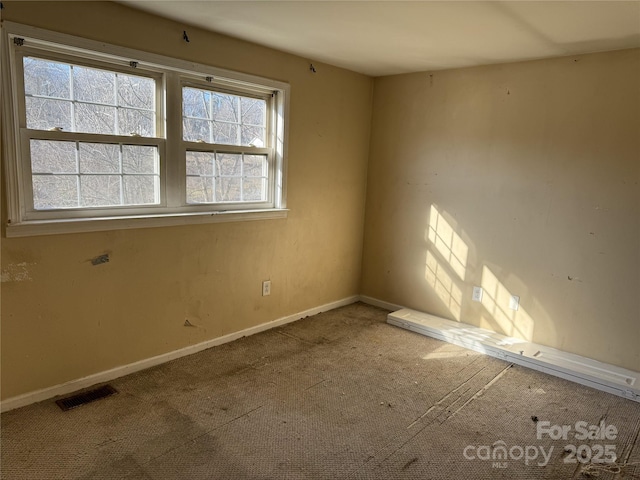 view of carpeted spare room