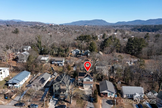 aerial view with a mountain view