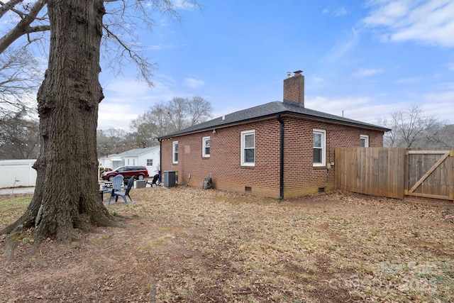 view of property exterior featuring central AC unit