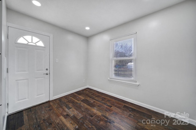 foyer featuring dark hardwood / wood-style flooring