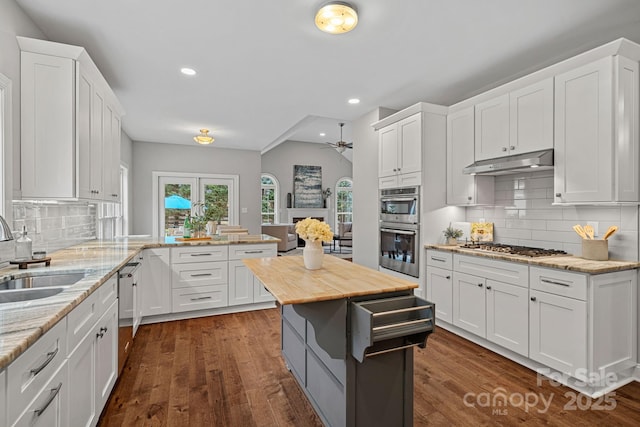 kitchen featuring sink, white cabinets, and stainless steel appliances