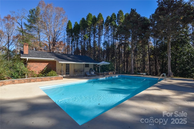 view of pool featuring a patio