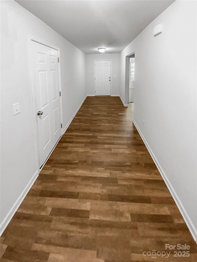 hall featuring dark hardwood / wood-style flooring