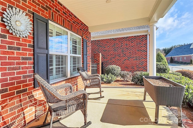 view of patio with a porch