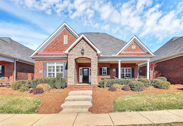 535 Chalmers Row, Rock Hill, SC 29732 - craftsman inspired home with metal roof, a standing seam roof, and brick siding