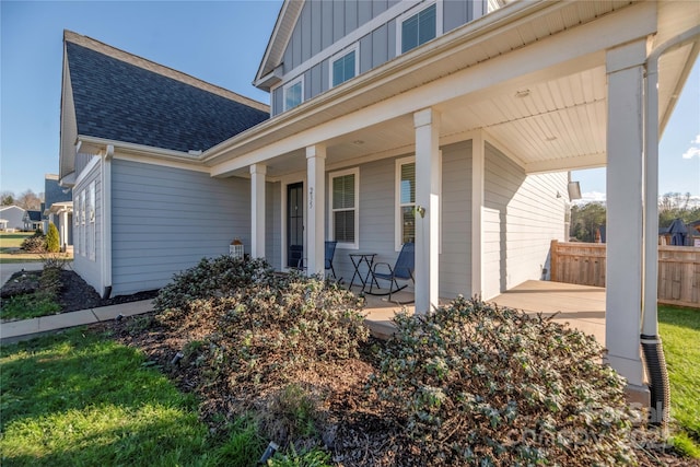 exterior space featuring covered porch