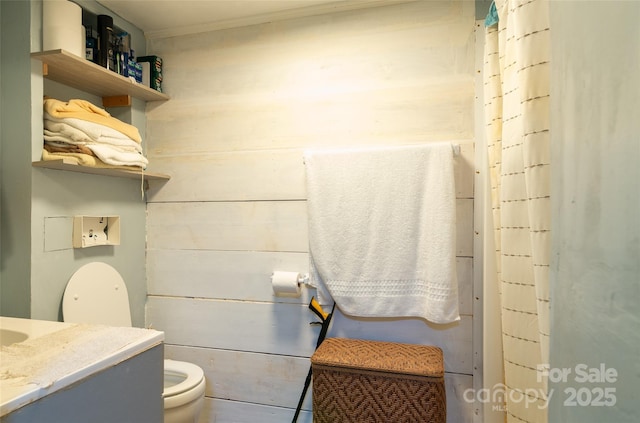 bathroom featuring toilet and vanity