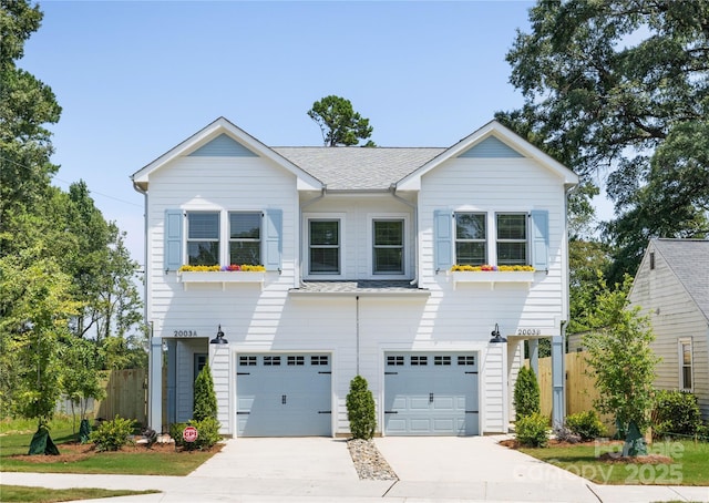 view of property featuring a garage