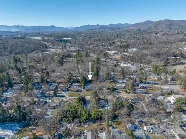 aerial view featuring a mountain view