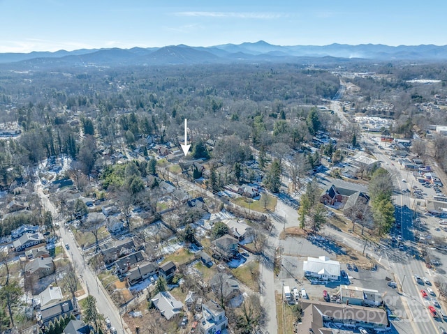 aerial view featuring a mountain view