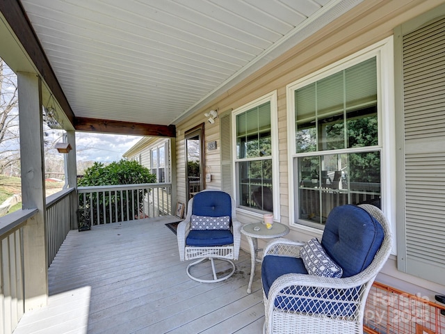 deck with covered porch