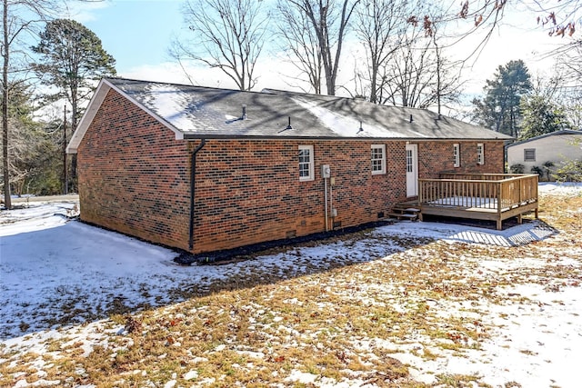 exterior space with a wooden deck