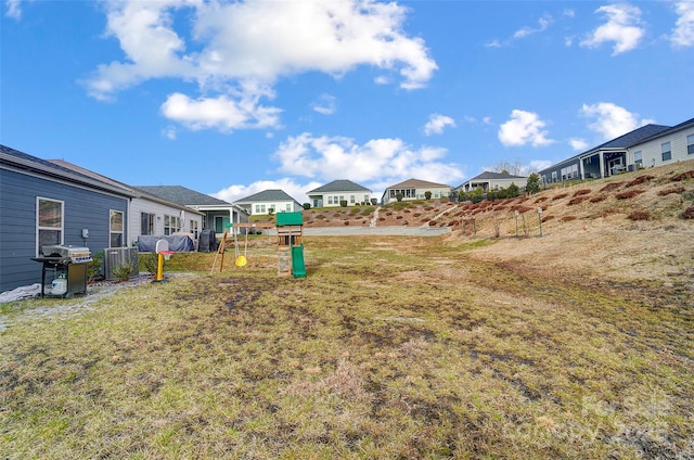 view of yard featuring a playground