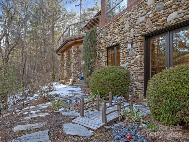 view of snow covered exterior