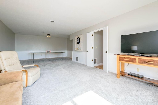 living room featuring carpet flooring