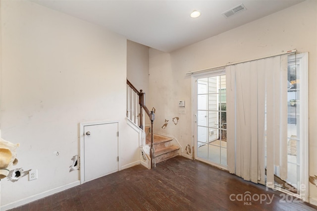 interior space featuring dark wood-type flooring