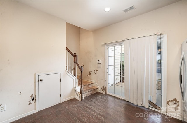 entryway featuring dark hardwood / wood-style flooring