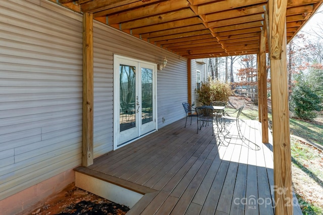 deck with french doors