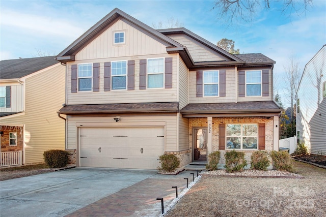 craftsman-style house with a garage