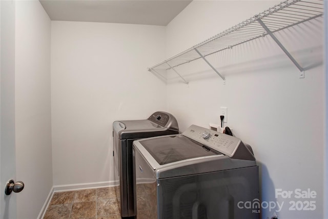 laundry room featuring washer and dryer