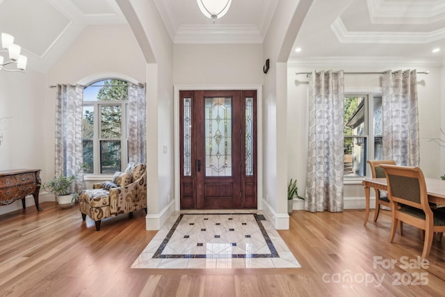 entrance foyer with ornamental molding