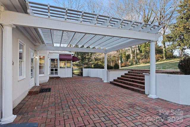 view of patio / terrace with a pergola