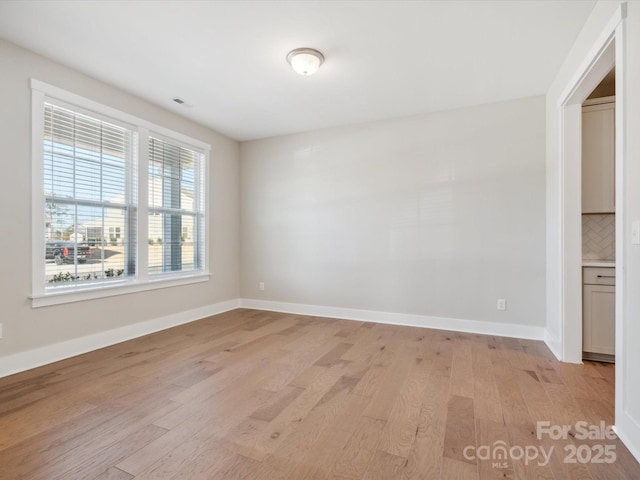 empty room featuring light wood-type flooring