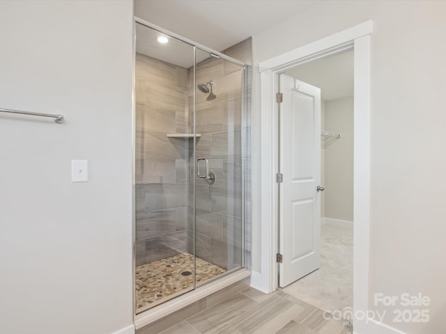 bathroom featuring walk in shower