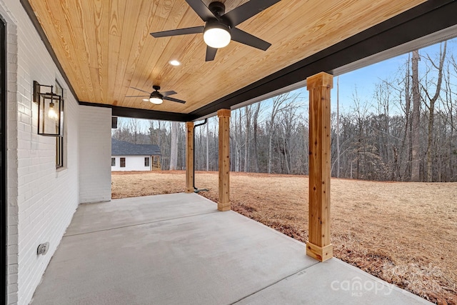 view of patio / terrace with ceiling fan