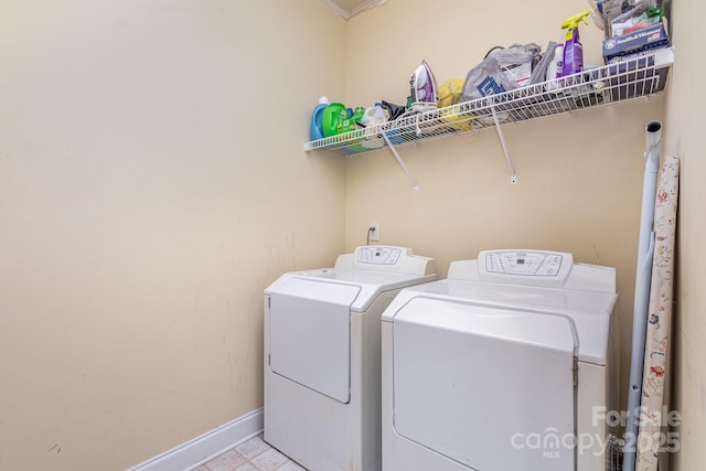 laundry room featuring washer and dryer