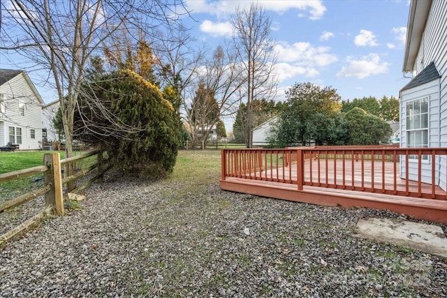 view of yard featuring a deck