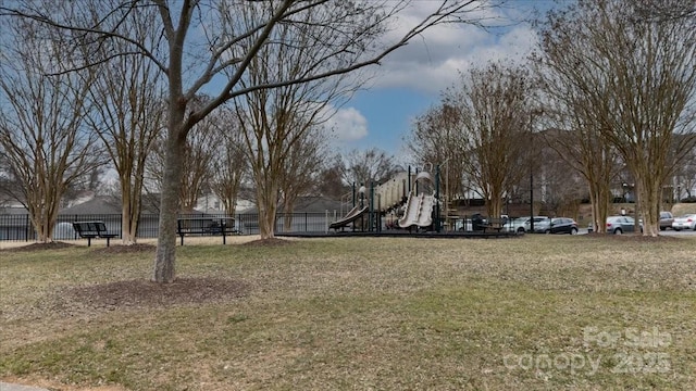 view of yard featuring a playground