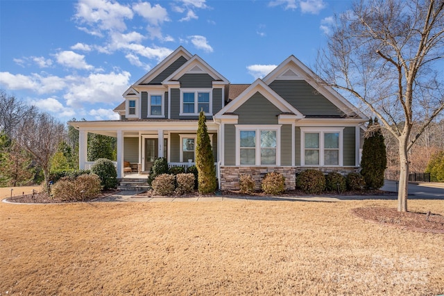 craftsman-style house with covered porch