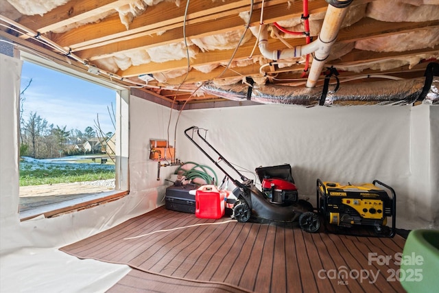 basement with plenty of natural light