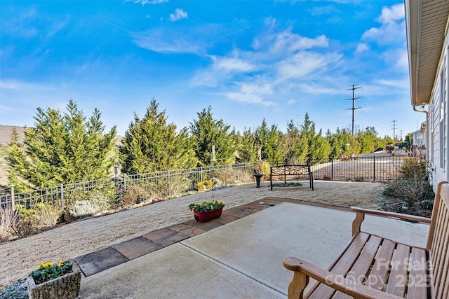 view of patio with a fenced backyard