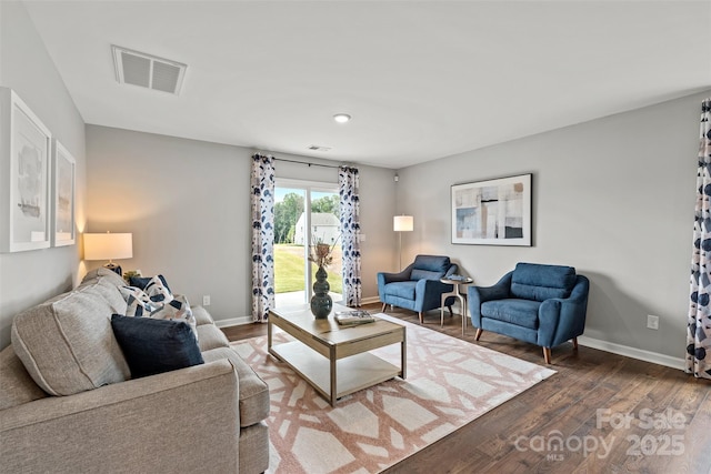 living room featuring hardwood / wood-style floors