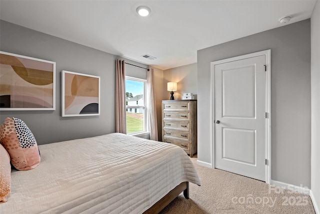 bedroom with carpet floors