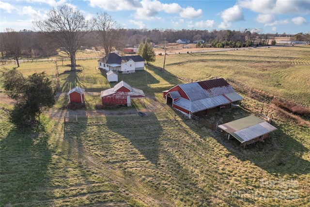 aerial view featuring a rural view