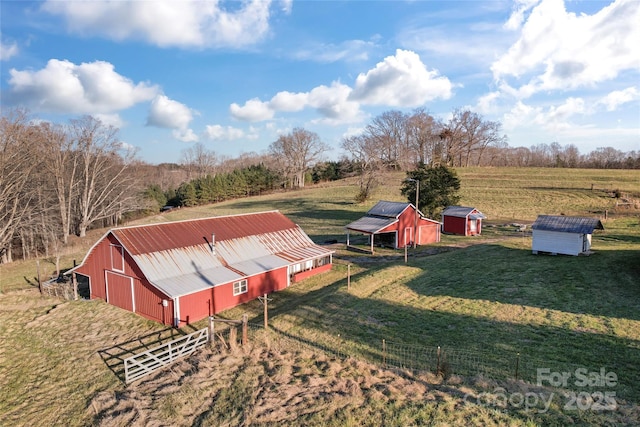 exterior space with a rural view