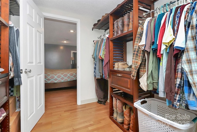 spacious closet with light wood-type flooring