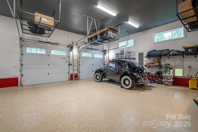 garage with electric panel