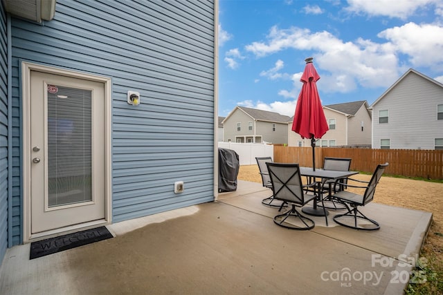 view of patio / terrace with a grill