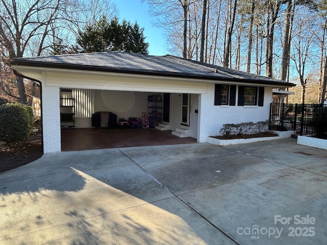 view of single story home